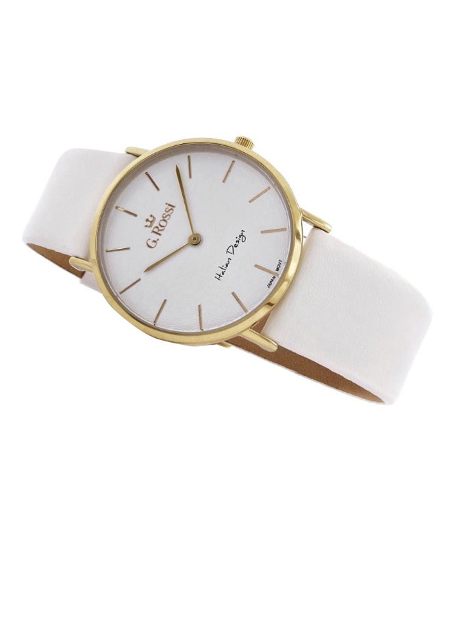 Gino Rossi women Ceralia Round Shape Leather Analog Watch Cetira 8709A1-3C2 - 36 mm - White - Image 2