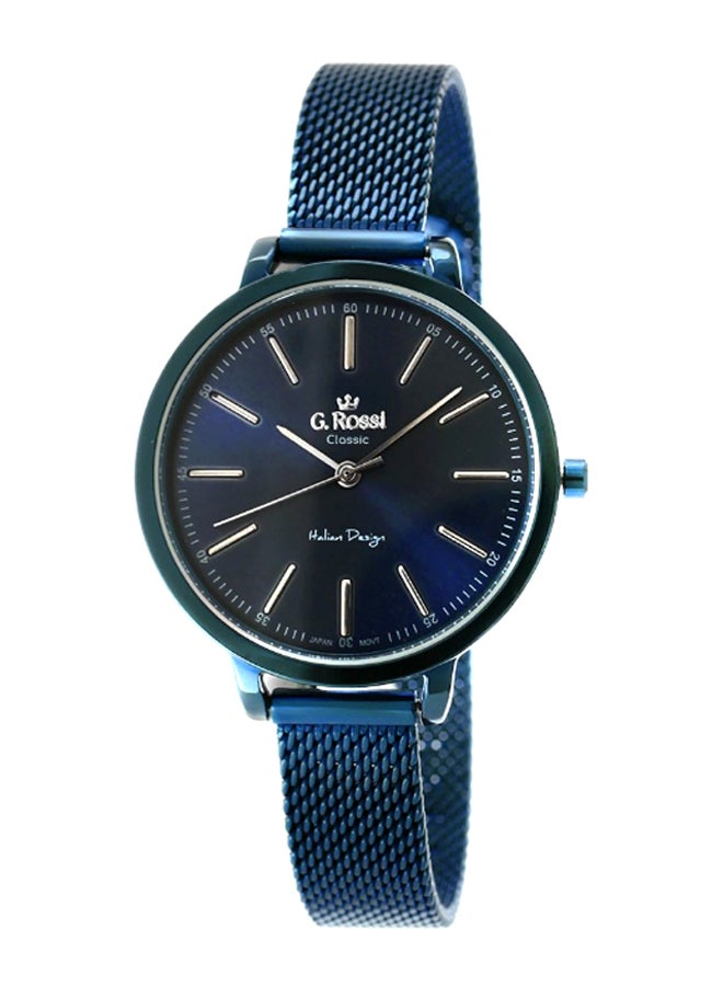 Gino Rossi women Lanotia Round Shape Stainless Steel Analog Watch Lanotia C11760B-6F1 - 34 mm - Blue - Image 1