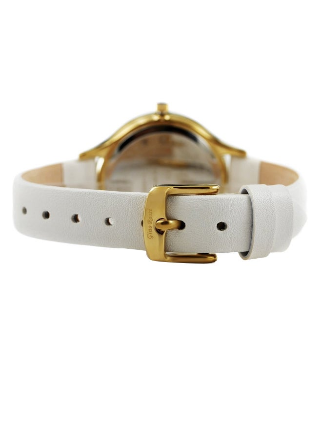 Gino Rossi women Exclusive Lumin Round Shape Leather Analog Watch E11636A-3C2 - 32 mm - White - Image 3