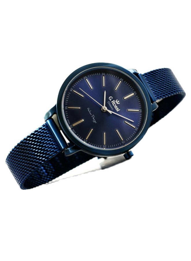 Gino Rossi women Lanotia Round Shape Stainless Steel Analog Watch Lanotia C11760B-6F1 - 34 mm - Blue - Image 2