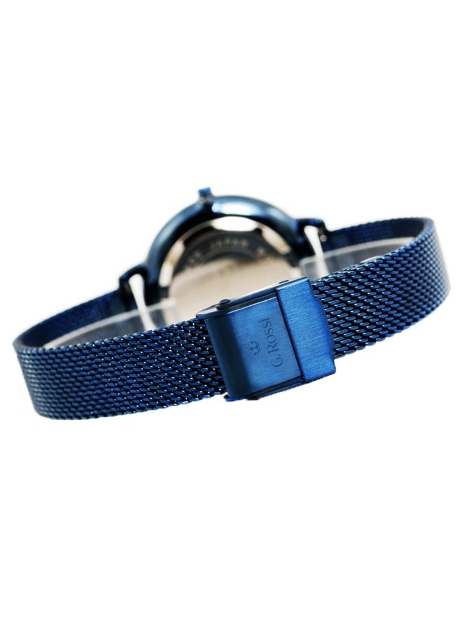 Gino Rossi women Lanotia Round Shape Stainless Steel Analog Watch Lanotia C11760B-6F1 - 34 mm - Blue - Image 3