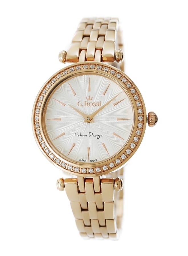 Gino Rossi Women's Serba Round Shape Stainless Steel Analog Watch Serba 11193-3D3 - 27 mm - Gold - Image 1