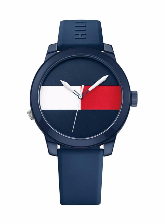 TOMMY HILFIGER - Men's Round Shape Rubber Strap Analog Wrist Watch 42 mm - Blue - 1791322 - Image 1