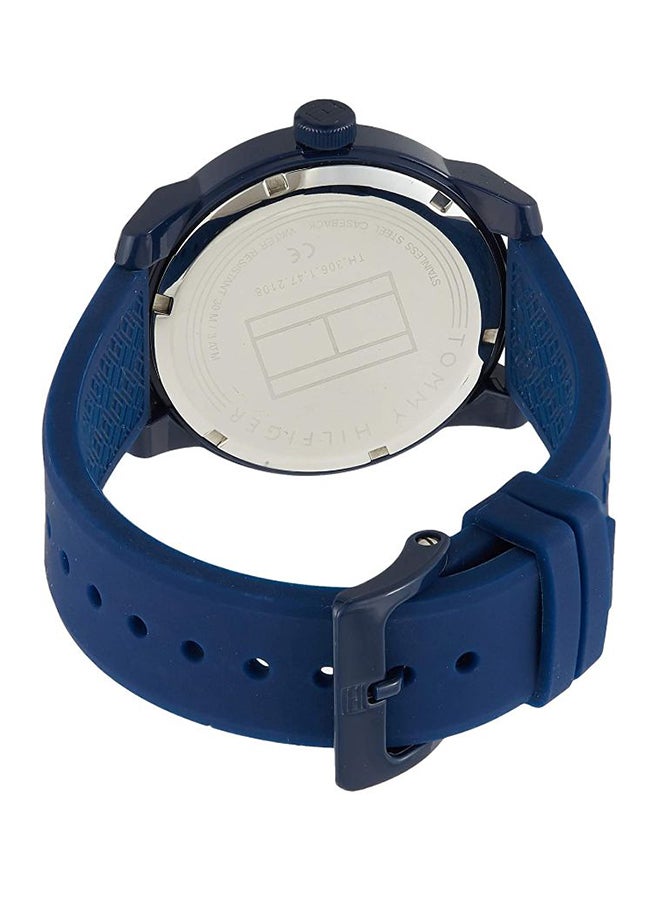 TOMMY HILFIGER - Men's Round Shape Rubber Strap Analog Wrist Watch 42 mm - Blue - 1791322 - Image 1