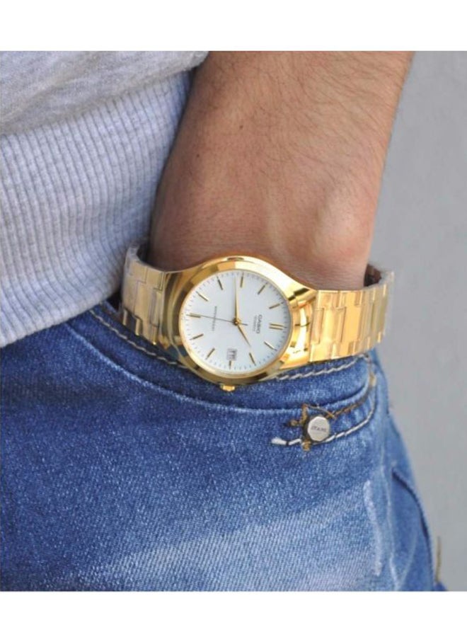 كاسيو ساعة يد إنتايسر بعقارب مقاومة للماء بسوار من الإستانلس ستيل طراز MTP-1170N-7A - قياس 36 مم - ذهبي للرجال - Image 3