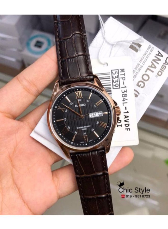 CASIO Men's Water Resistant Analog Watch MTP-1384L-1A - 41 mm - Brown - Image 3