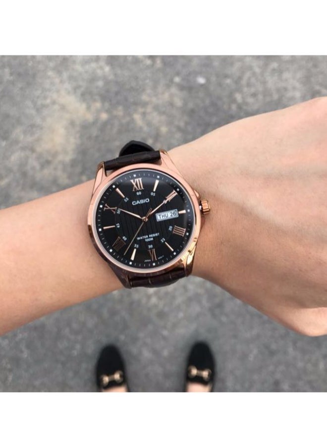 CASIO Men's Water Resistant Analog Watch MTP-1384L-1A - 41 mm - Brown - Image 4