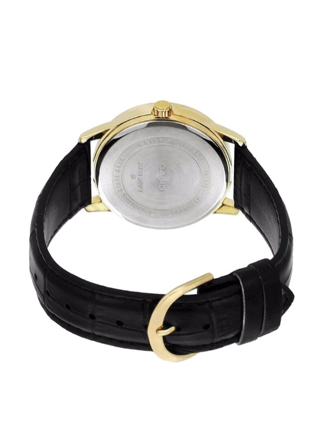 كاسيو ساعة يد بعقارب وسوار من الجلد طراز MTP-V002GL-7B2 - قياس 42 مم - لون أسود للرجال - Image 3