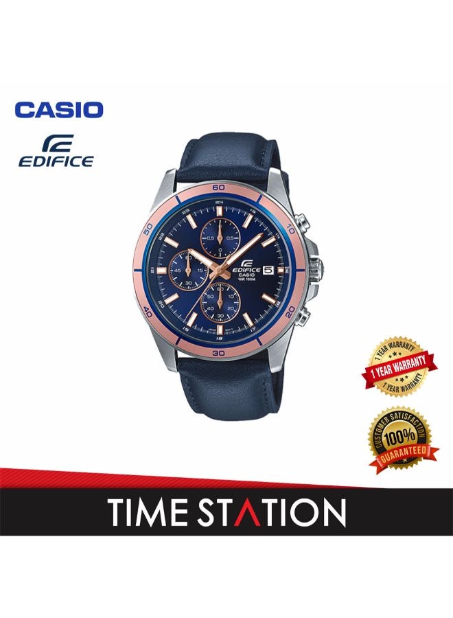 كاسيو ساعة يد إديفيس كرونوغراف طراز EFR-526L-2AVUDF - قياس 43 مم - لون أزرق للرجال - Image 4