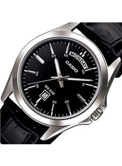 CASIO Men's Enticer Series Water Resisatnt Leather Analog Watch MTP-1370L-1AVDF - 45 mm - Black  - Image 3