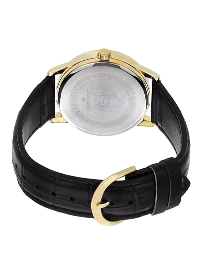 كاسيو ساعة يد بعقارب وسوار من الجلد - طراز MTPV002GL-7B2 للرجال - Image 2