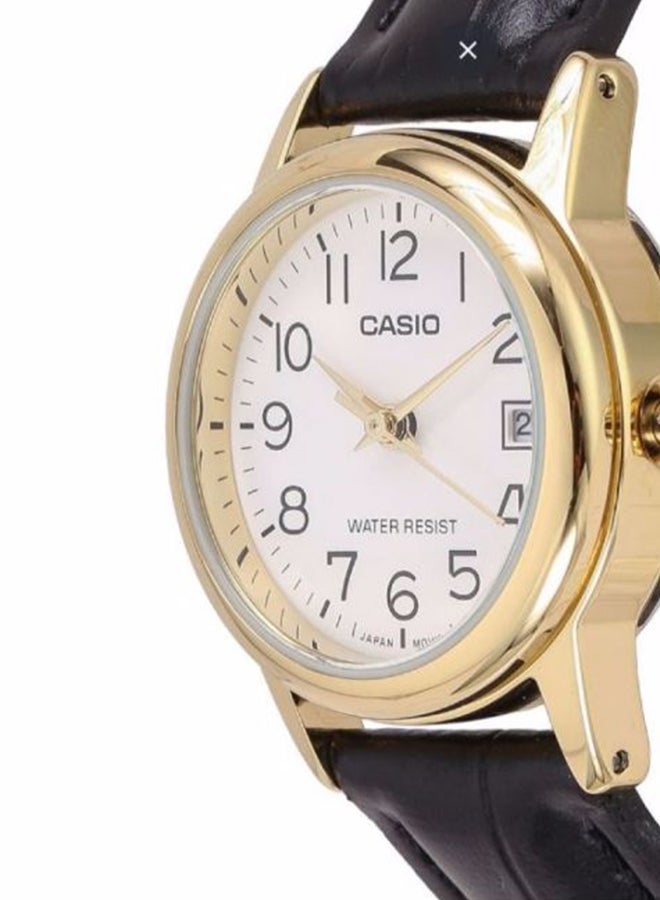 كاسيو ساعة يد بعقارب وسوار من الجلد - طراز MTPV002GL-7B2 للرجال - Image 3