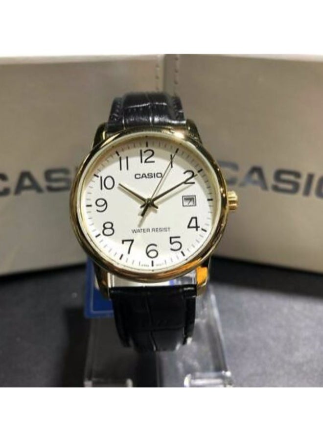 كاسيو ساعة يد بعقارب وسوار من الجلد - طراز MTPV002GL-7B2 للرجال - Image 4