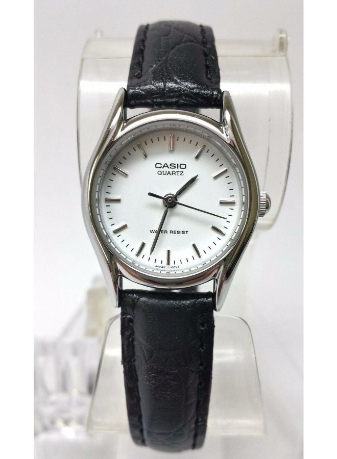 كاسيو ساعة يد بعقارب وسوار من الجلد طراز LTP1094E-7ARDF - مقاس 32 مم - لون أسود للنساء - Image 4