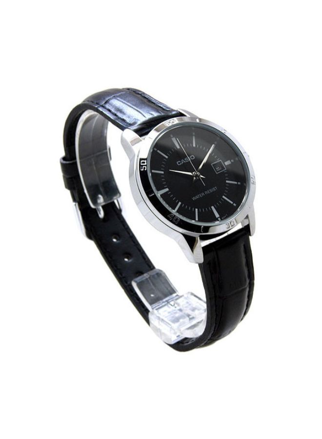 CASIO Women's Leather Analog Wrist Watch LTP-V004L-1AUDF - 35 mm - Black  - Image 3