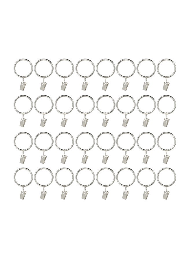 esonmus 32-Piece Drapery Curtain Holder With Clips Silver 43 x 70mm - Image 1