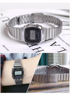 Women's Water Resistant Stainless Steel Digital Watch LA-670WA-1D - 25 mm - Silver - v1588191914/N12599082A_4