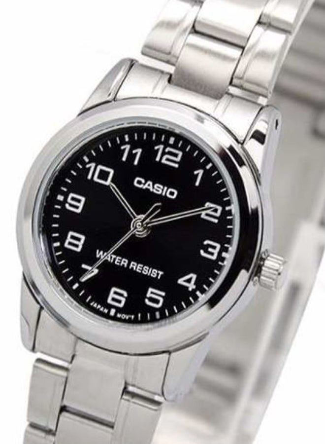 CASIO Women's Water Resistant Stainless Steel Analog Watch LTP-V001D-1B - 31 mm - Silver - Image 4