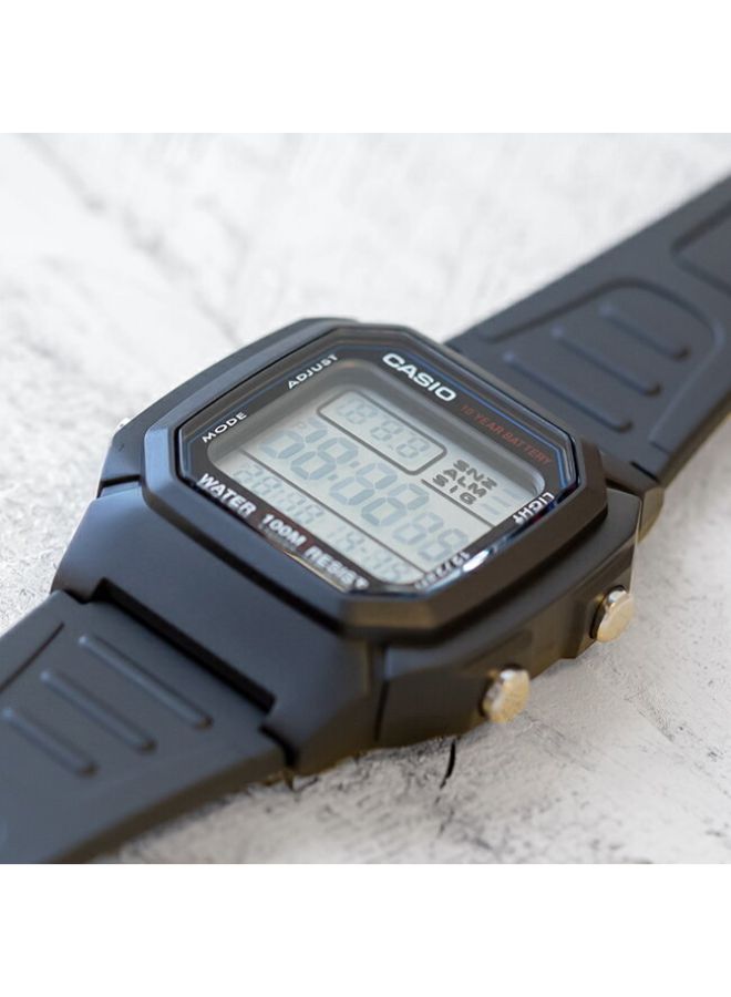 كاسيو ساعة يد رقمية مقاومة للماء طراز W-800H-1A - قياس 37 مم - لون أسود للرجال - Image 4
