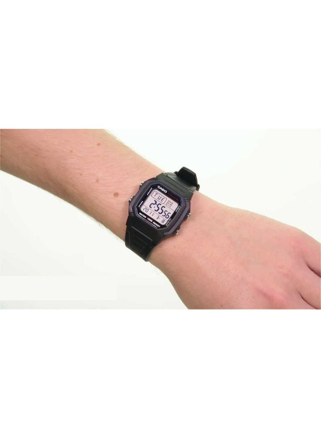 كاسيو ساعة يد رقمية مقاومة للماء طراز W-800H-1A - قياس 37 مم - لون أسود للرجال - Image 5