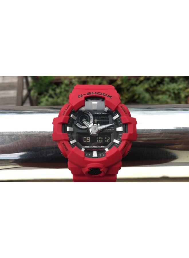 G-SHOCK - Men's Round Shape Silicone Strap Analog & Digital Wrist Watch - Pink - GA-700-4A - Image 1