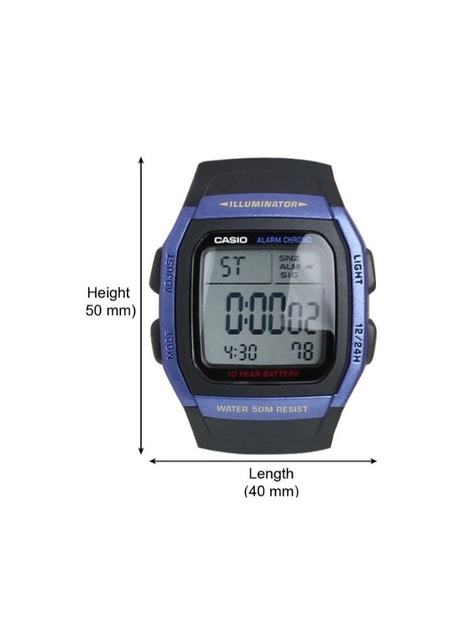 CASIO Men's Silicone Digital Wrist Watch W-96H-2AVDF - 36 mm - Black  - Image 4