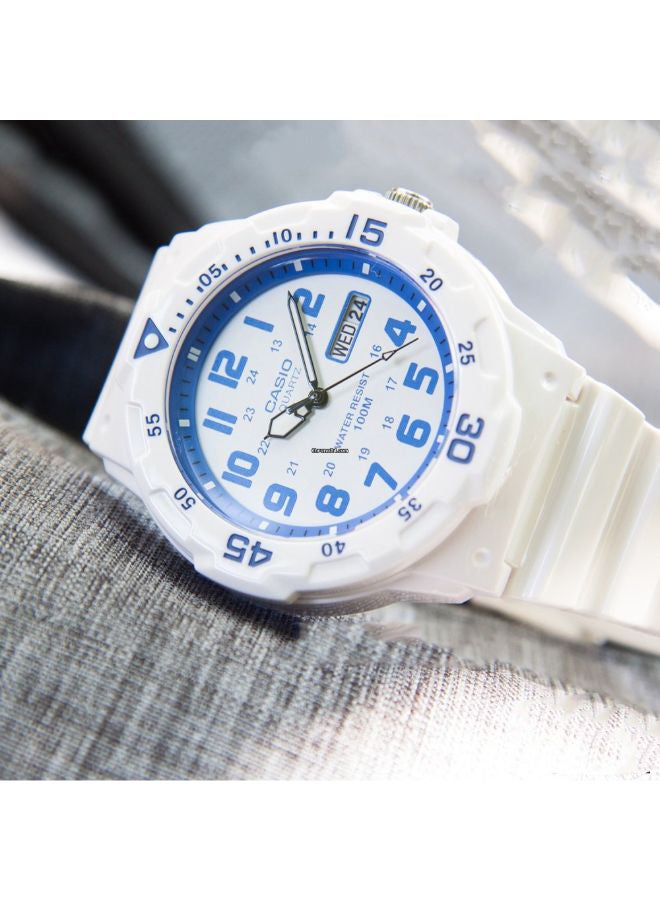 CASIO Men's Silicone Analog Wrist Watch MRW200HC-7B2VDF - 45 mm - White - Image 3