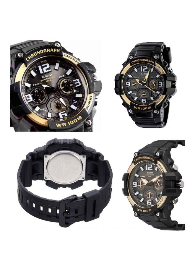 كاسيو ساعة يد بعقارب وسوار من السيليكون طراز MCW-100H-9A2VDF - مقاس 49 مم - لون أسود للرجال - Image 5