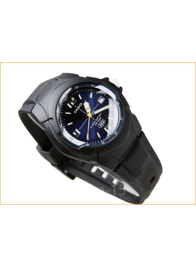 كاسيو ساعة يد بعقارب وبسوار من السيليكون طراز MW-600F-2AVDF - 42 مم - أسود للرجال - Image 3