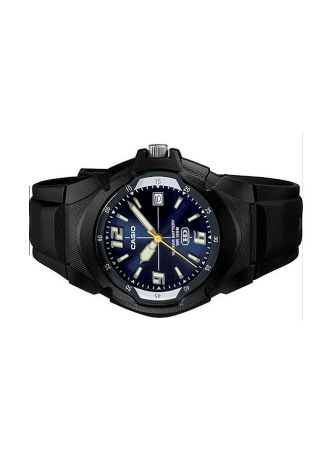 كاسيو ساعة يد بعقارب وبسوار من السيليكون طراز MW-600F-2AVDF - 42 مم - أسود للرجال - Image 4