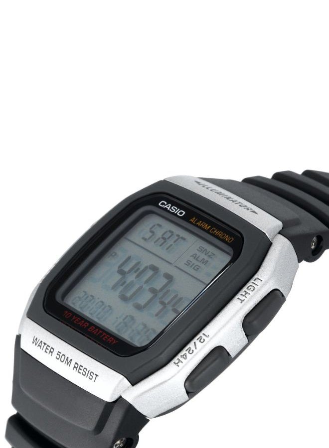 CASIO Men's Silicone Digital Wrist Watch W-96H-1AVDF - 40 mm - Black - Image 5