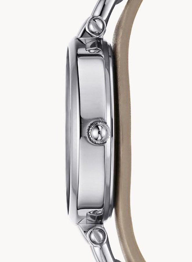 FOSSIL Women's Leather Analog Wrist Watch ES2830 - 32 mm - Beige  - Image 3