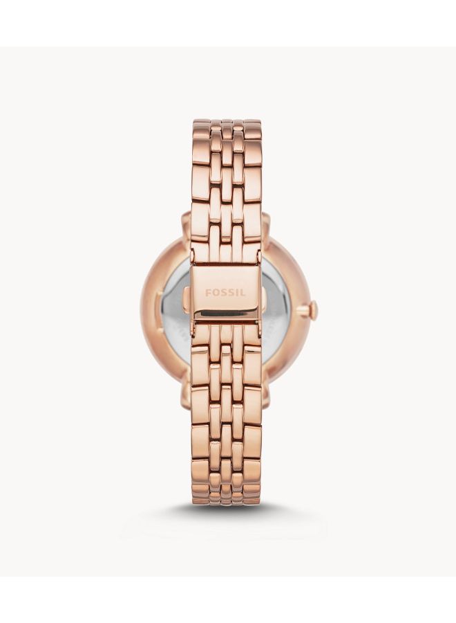 FOSSIL - Women's Crystal Studded Analog Watch ES3546 - 36 mm - Rose Gold/Clear - Image 1