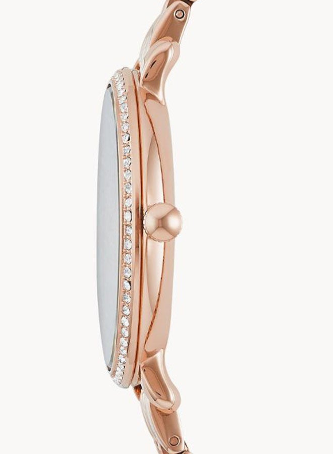 FOSSIL - Women's Crystal Studded Analog Watch ES3546 - 36 mm - Rose Gold/Clear - Image 1