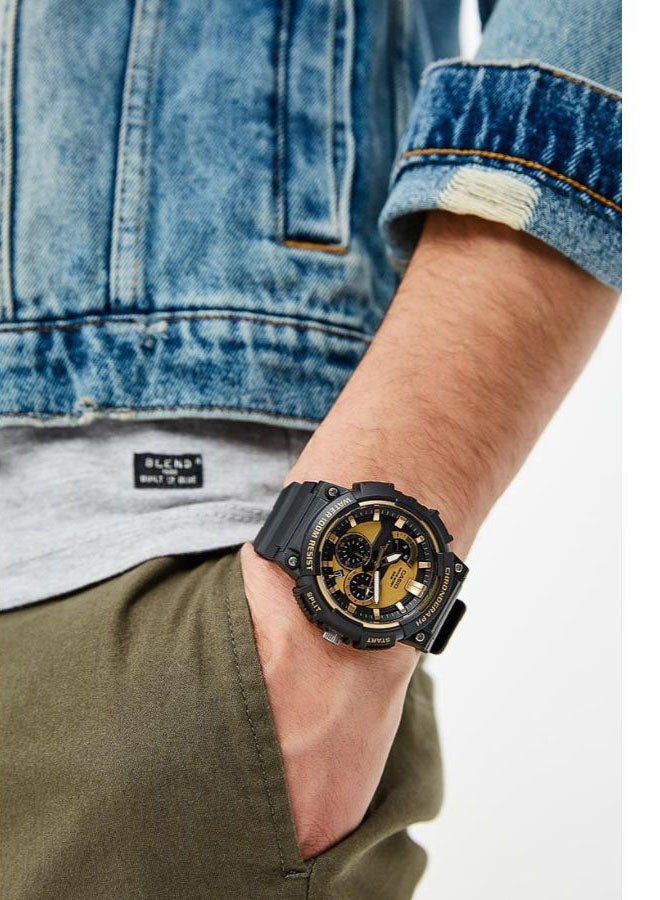 كاسيو ساعة يد بعقارب مقاومة للماء طراز MCW-200H-9AVDF - 54 مم - أسود للرجال - Image 3