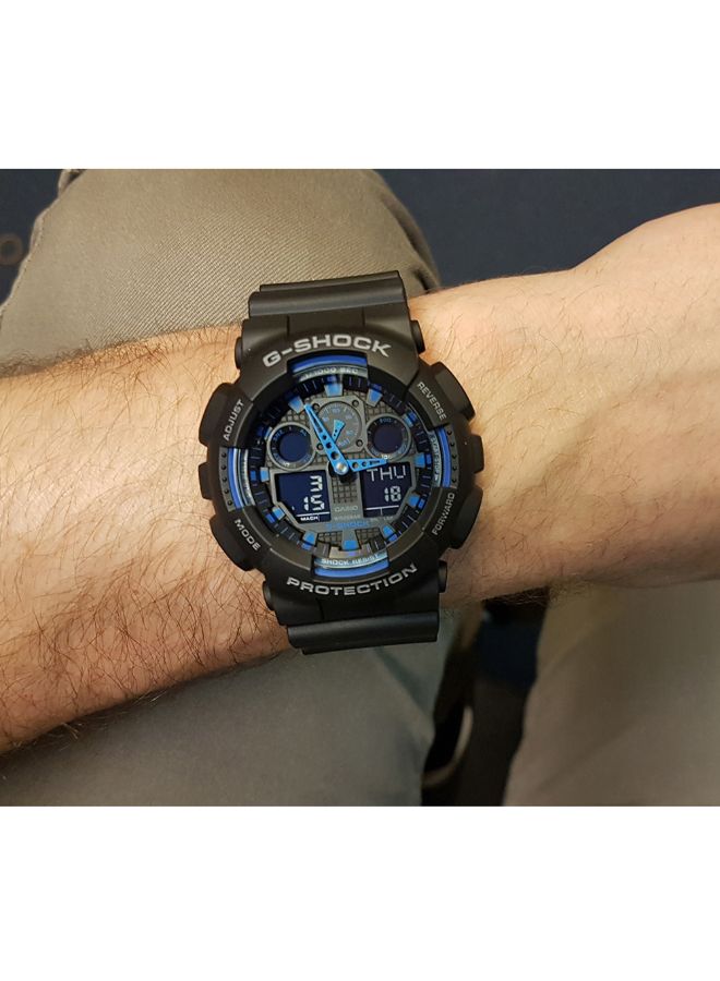 CASIO Men's Resin Analog & Digital Watch GA100-1A2 - 51 mm - Black - Image 4