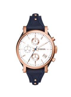 FOSSIL Women's Leather Analog Wrist Watch ES3838 - 41 mm - Blue  - Image 1