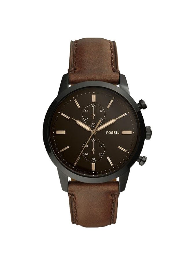 FOSSIL Men's Leather Chronograph Wrist Watch FS5437 - 41 mm - Brown  - Image 1