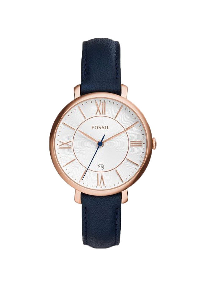 FOSSIL Women's Leather Analog Watch ES3843 - 36 mm - Blue  - Image 1
