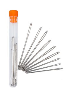 9-Piece Stainless Steel Sewing Needle Silver 12cm