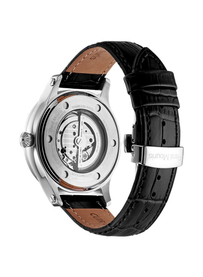 رينيه موريس ساعة يد كورونا الكرونوغراف طراز R4-70105RM1 مزودة بحركة أوتوماتيكية وبسوار من الجلد للرجال - Image 3