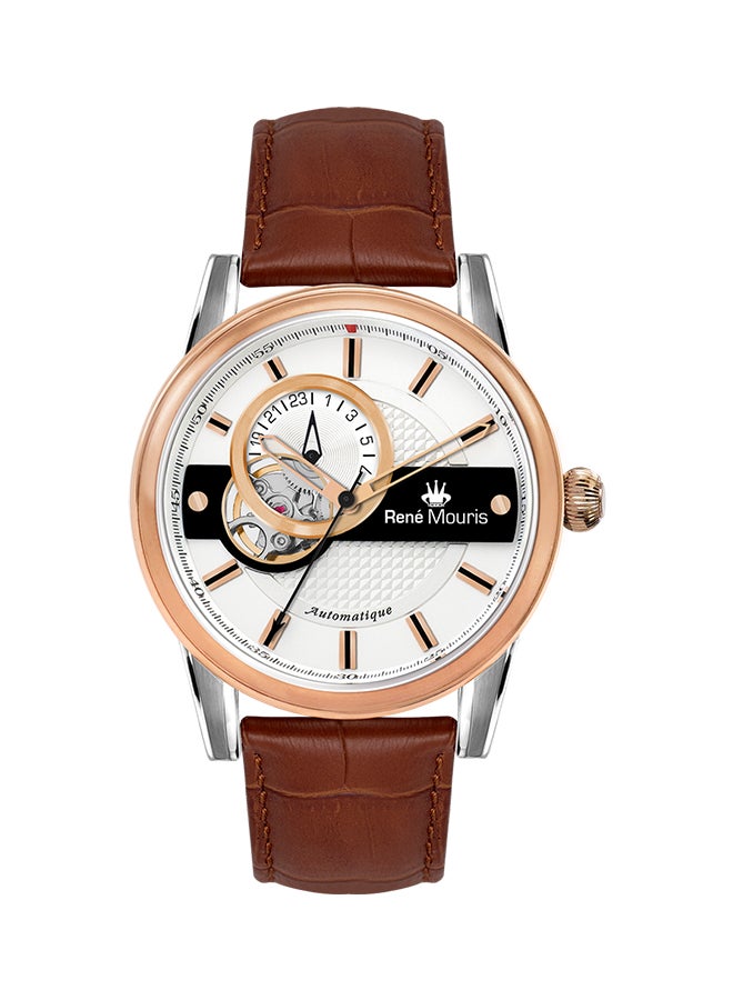 ساعة يد أوريون بعقارب وسوار من الجلد وحركة أوتوماتيكية طراز R4-70101RM3 للرجال