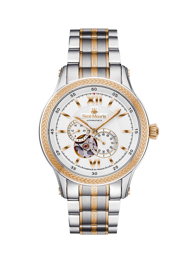 ساعة يد كورونا أوتوماتيكية بعقارب وسوار من الستانلس ستيل طراز R4-70106RM3 للرجال