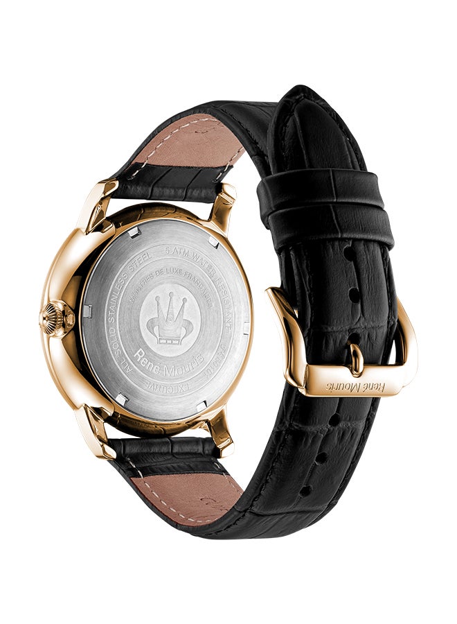 Rene Mouris - Men's Executive Leather Analog Quartz Wrist Watch R4-80101RM5 - 44 mm - Black - Image 1