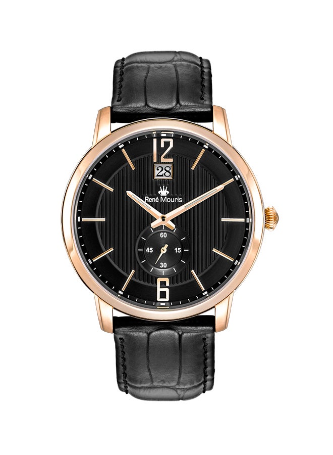 Rene Mouris - Men's Executive Leather Analog Quartz Wrist Watch R4-80101RM5 - 44 mm - Black - Image 1