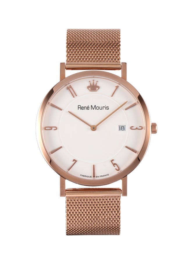 ساعة يد ليمبورتر مصممة بعقارب وسوار من الستانلس ستيل ومزودة بحركة كوارتز طراز R4-80104ME006