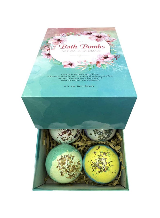 Bath Bombs Pack Of 6 Pure Essential Oil Spa Bomb Fizzies Set 600grams - Image 1