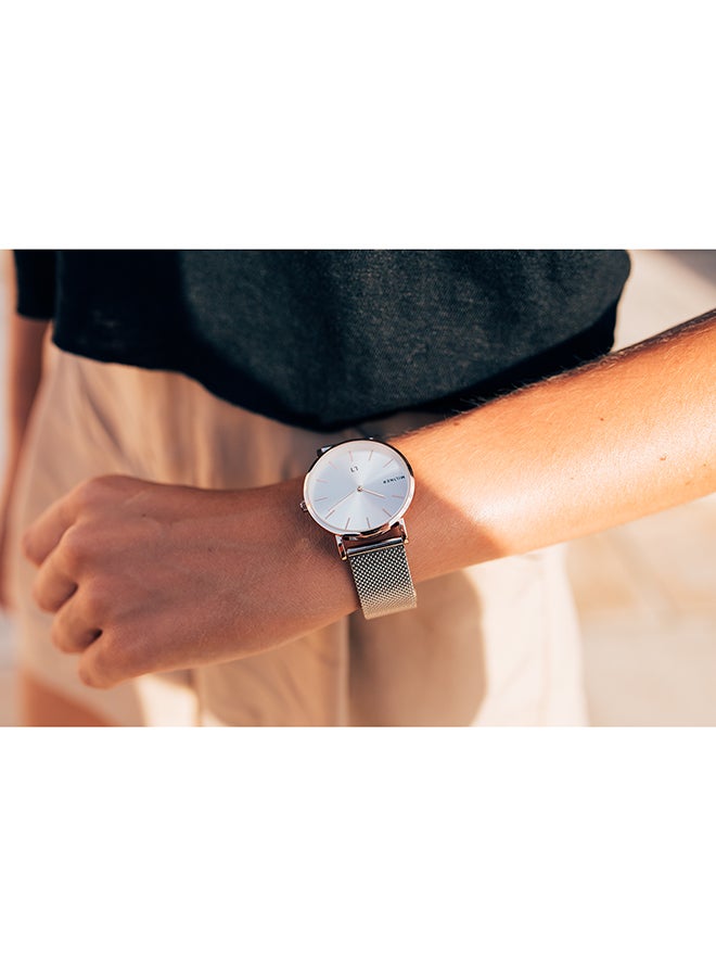 ميلنر ساعة يد معدنية بعقارب طراز 0010119 - 39 مم - فضي - Image 4