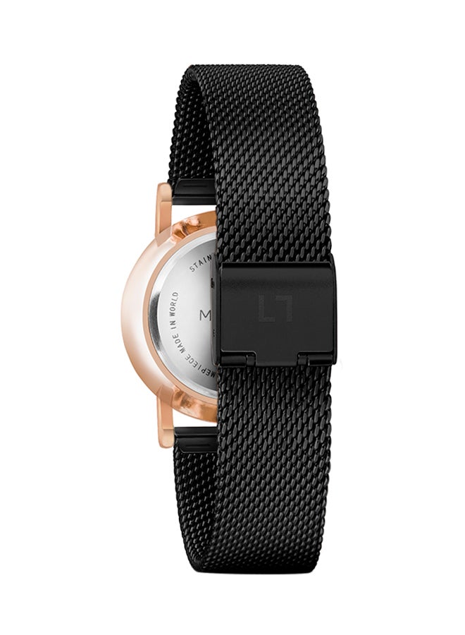 ميلنر ساعة يد بعقارب وسوار معدني طراز 0010605 - مقاس 28 مم - لون أسود للنساء - Image 2