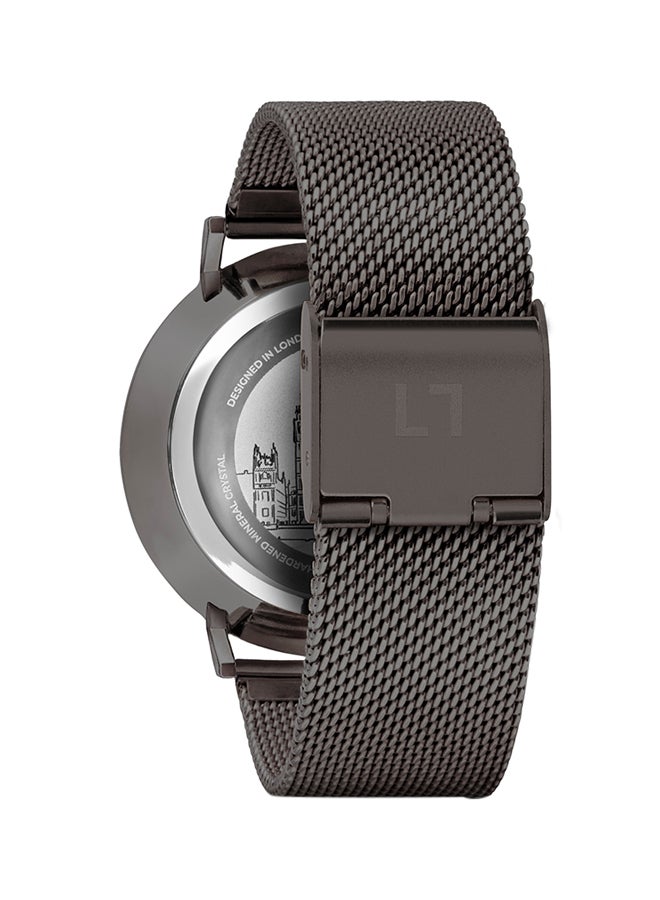 ميلنر ساعة يد بعقارب وسوار معدني طراز 0010121 - قياس 39 مم - لون رمادي - Image 2